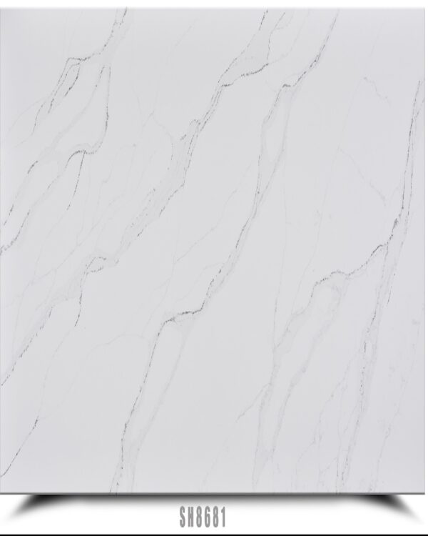 Calcutta white recycled glass composite slab